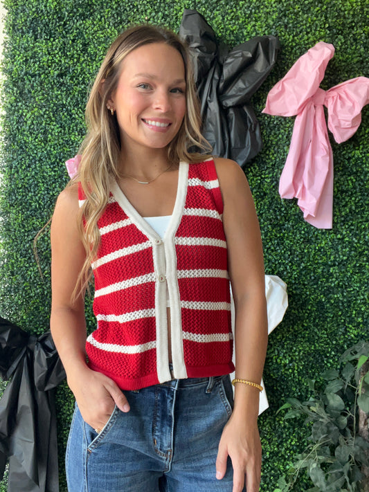 Stripe Knit Vest