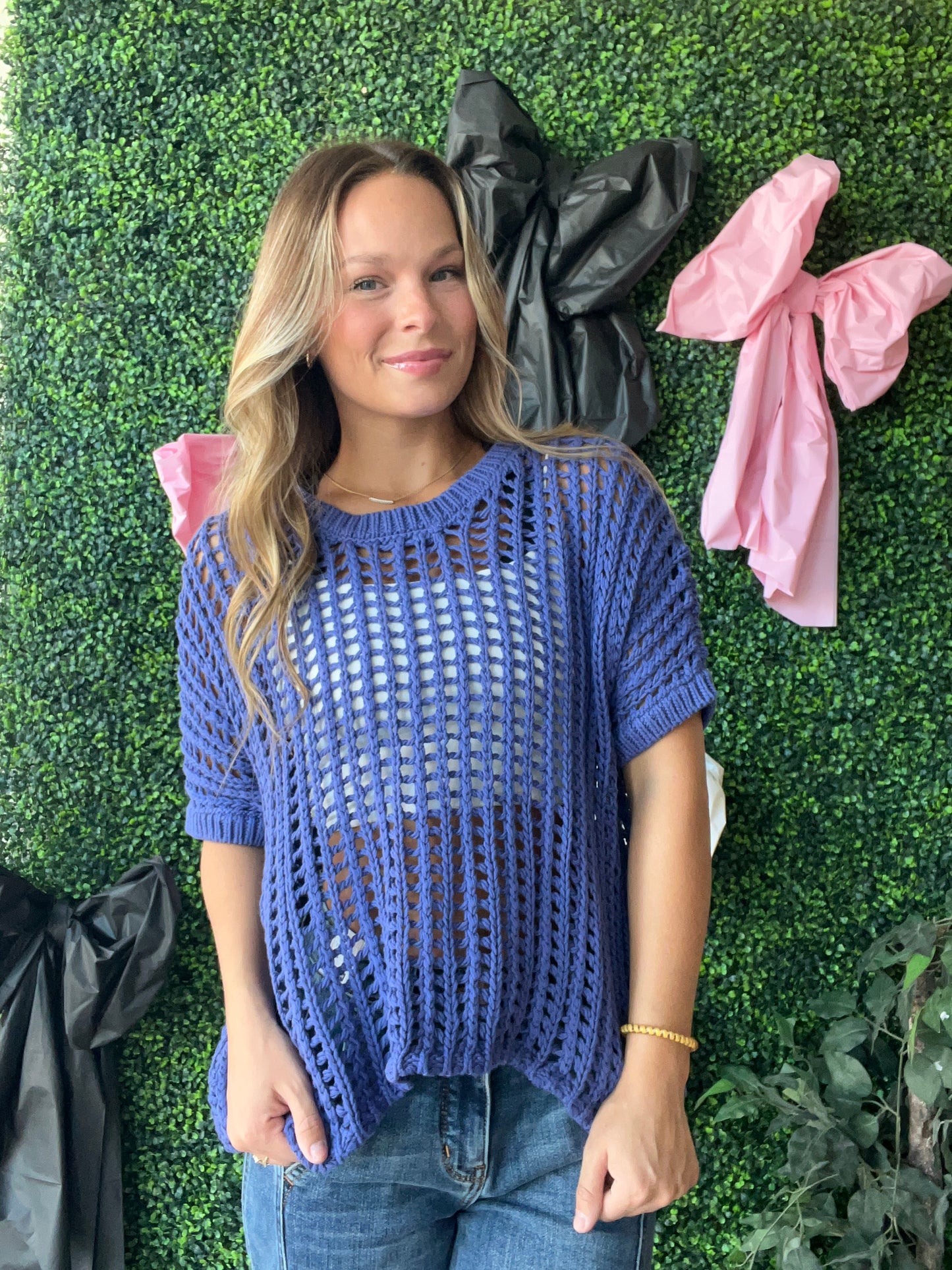 Crochet Short Sleeve Sweater