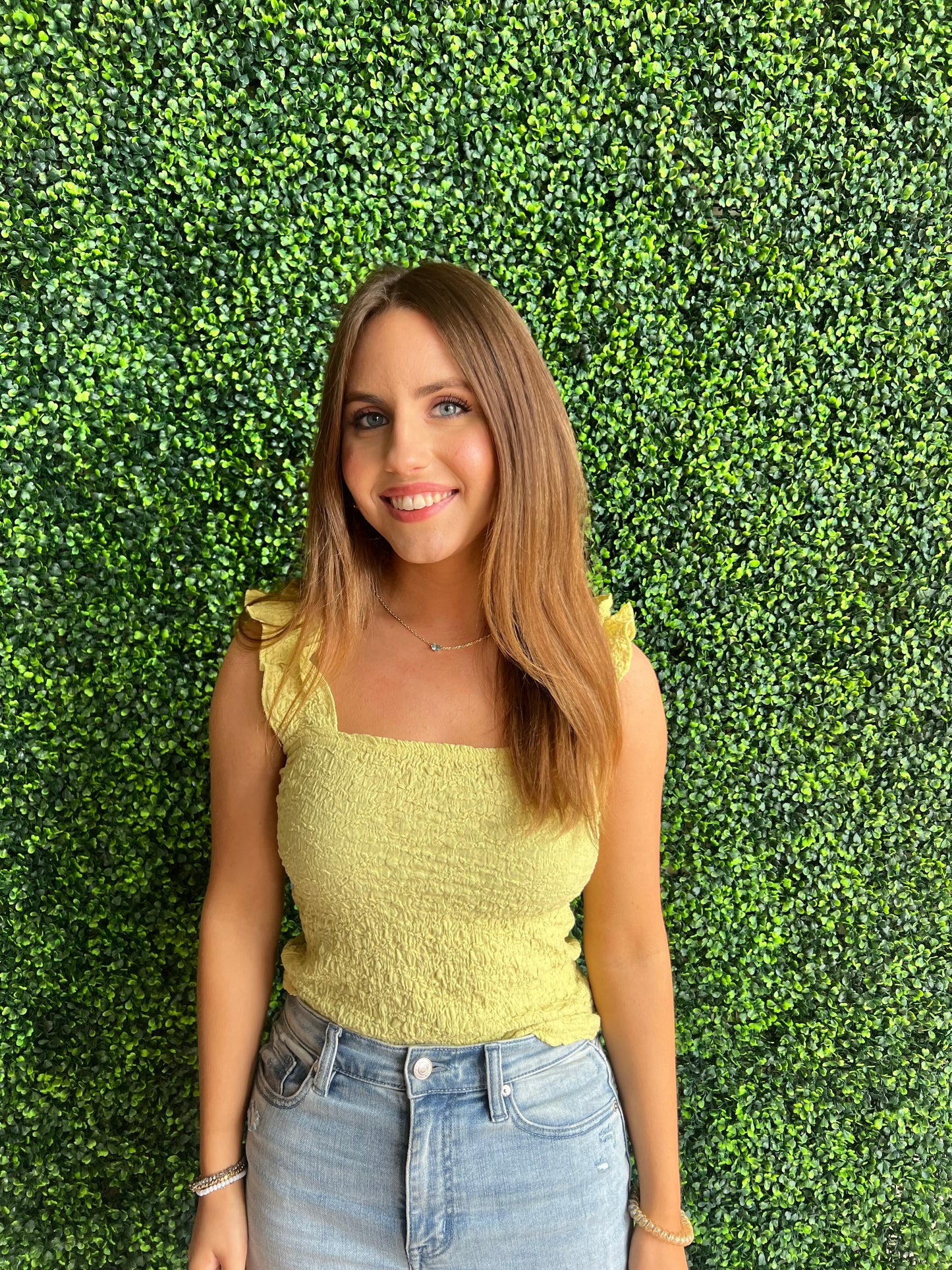 Smocked Ruffle Tank Top