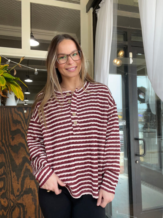 Textured stripe top