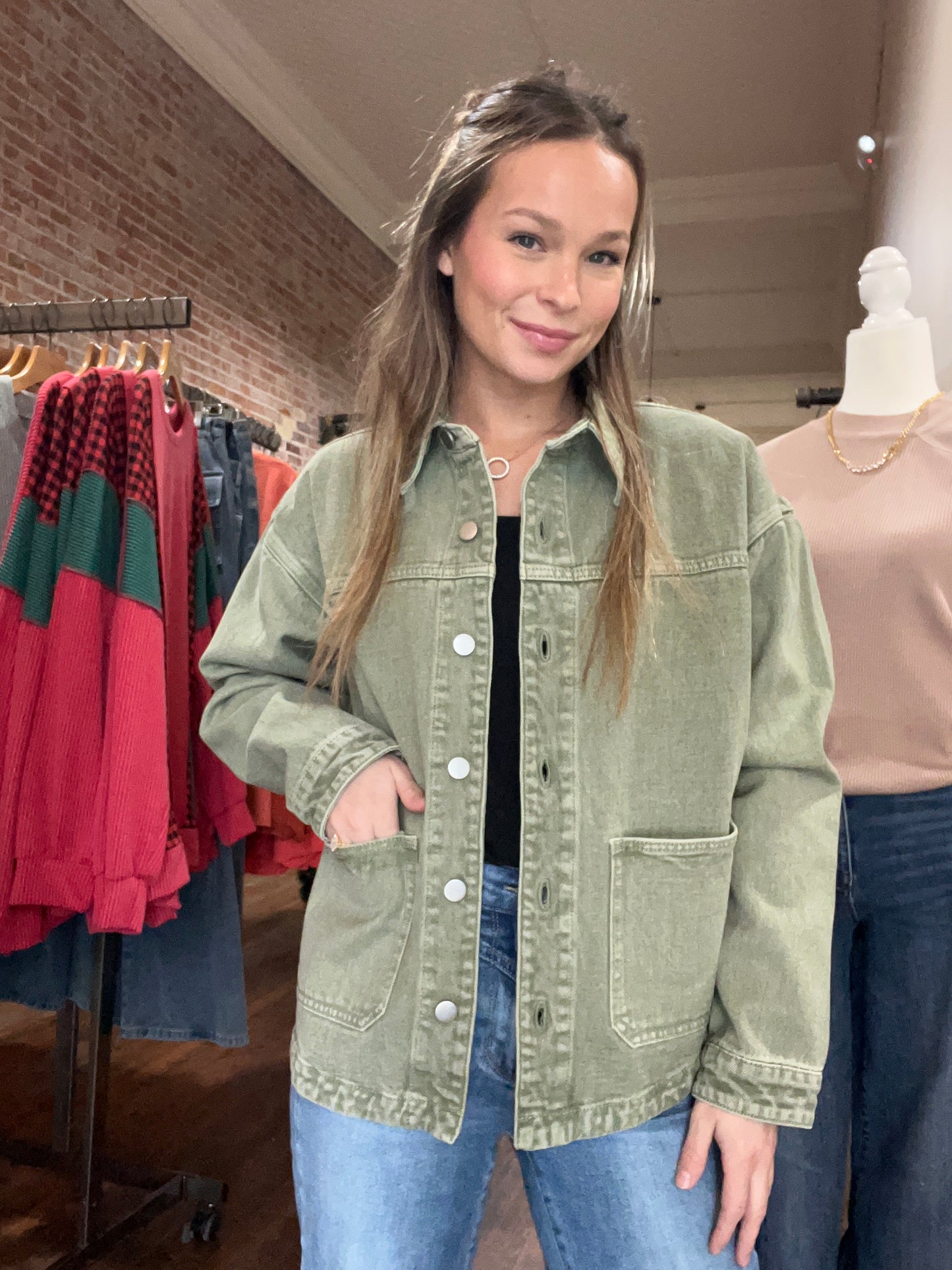 Washed Button Down Jacket