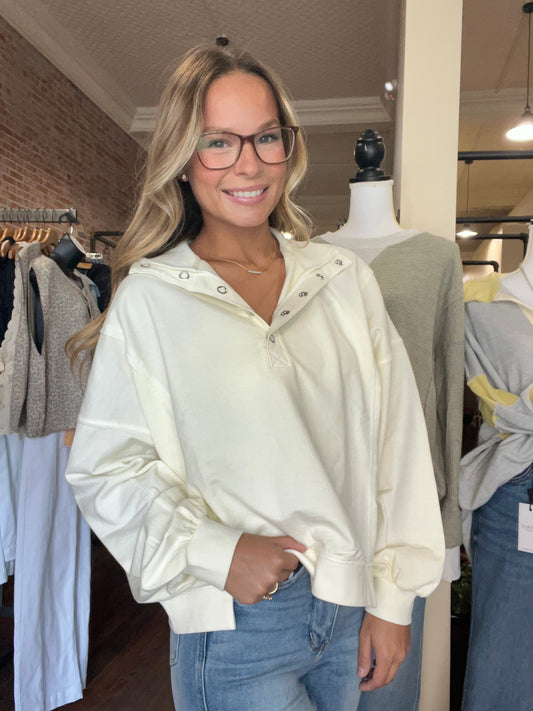 Snap Quarter Button Pullover