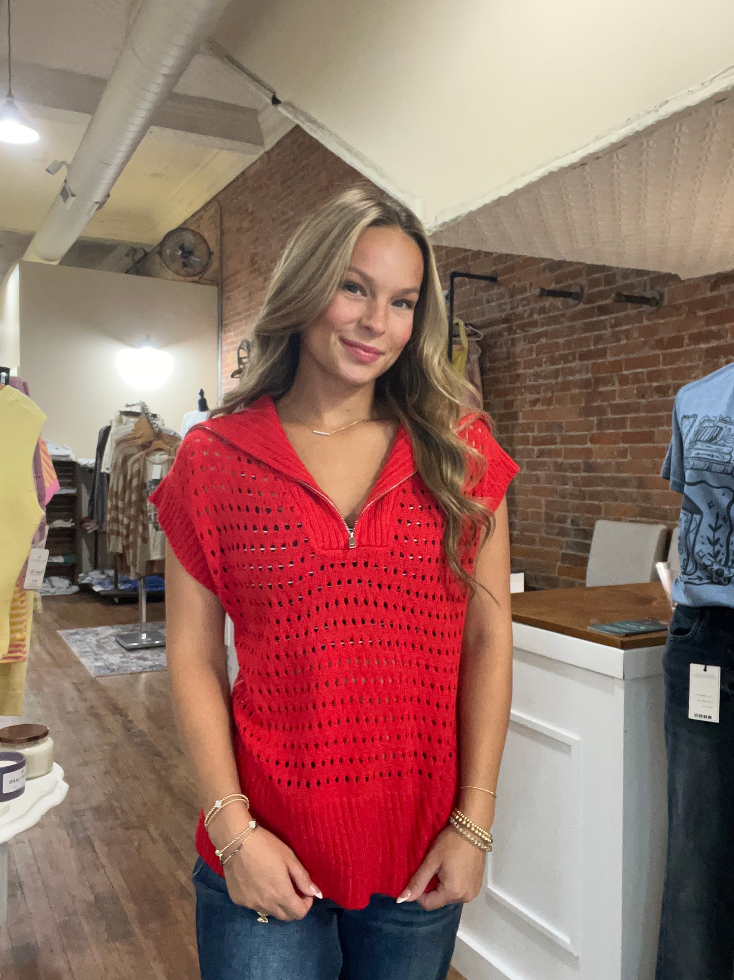 Eyelet sweater