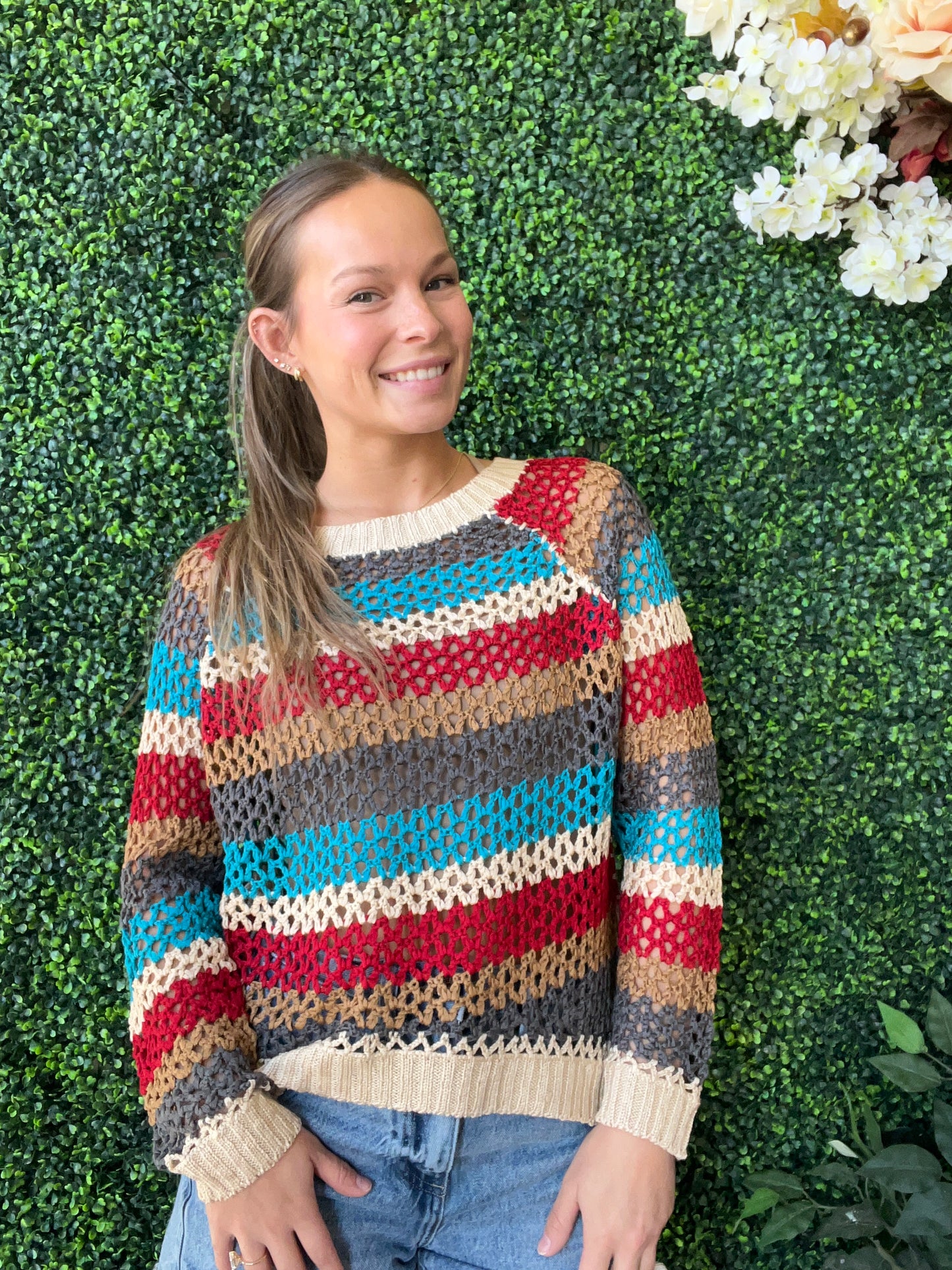 Multi color knit top