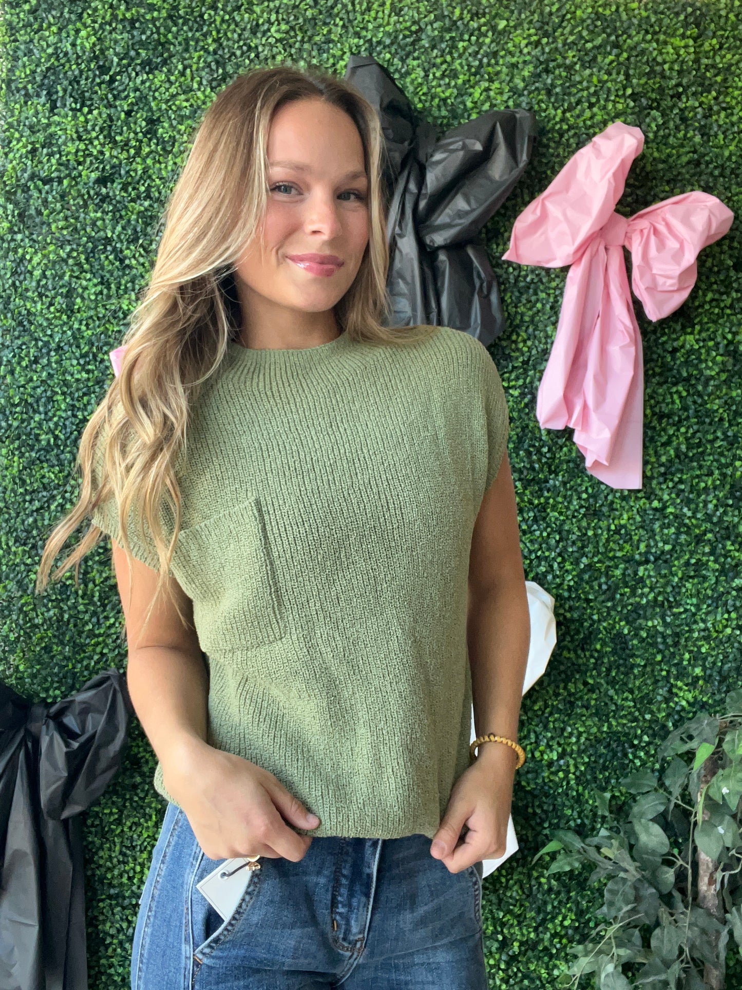 Olive Mock Neck Top