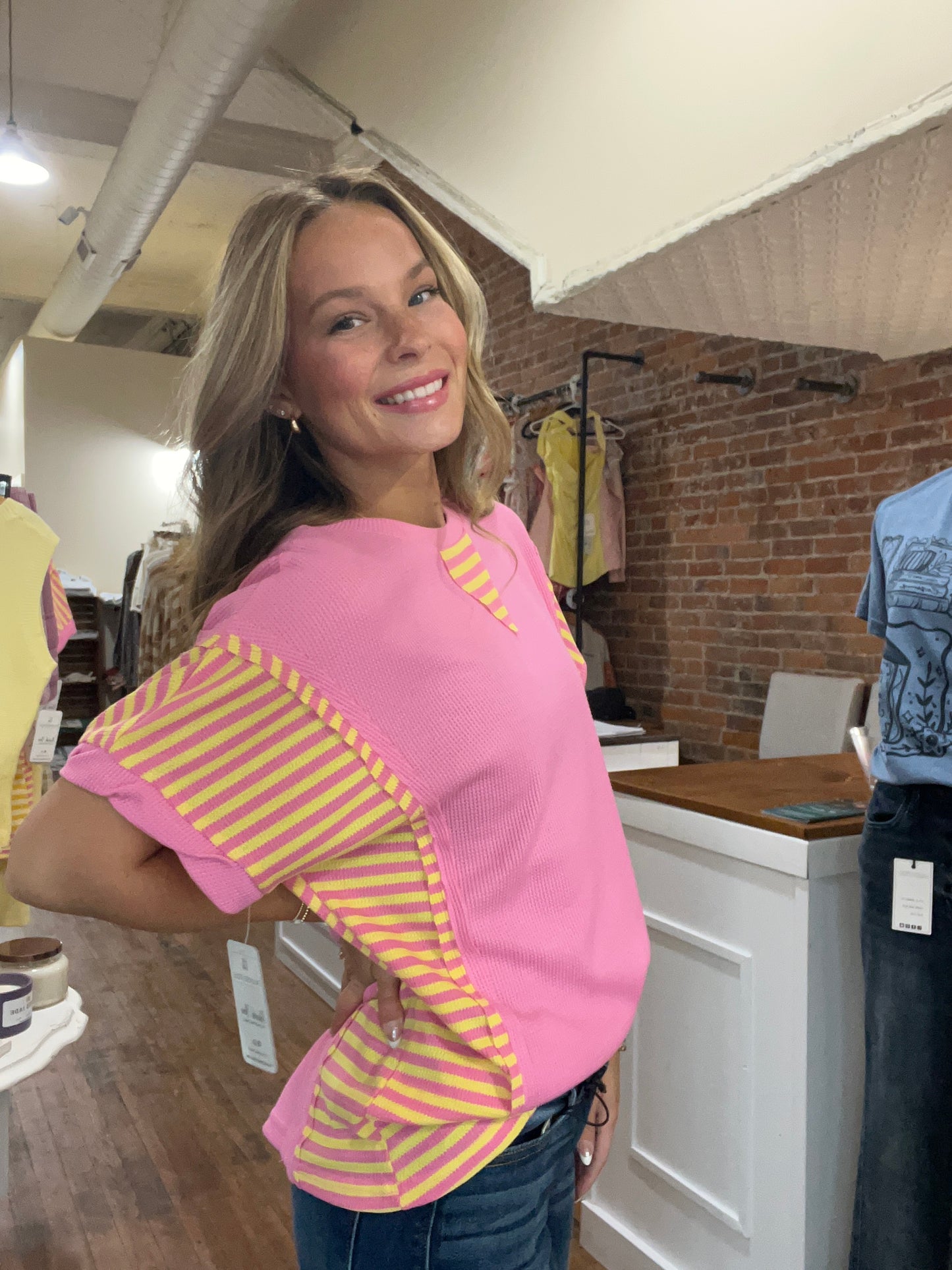 Loose stripe top