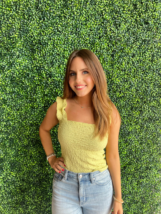 Smocked Ruffle Tank Top