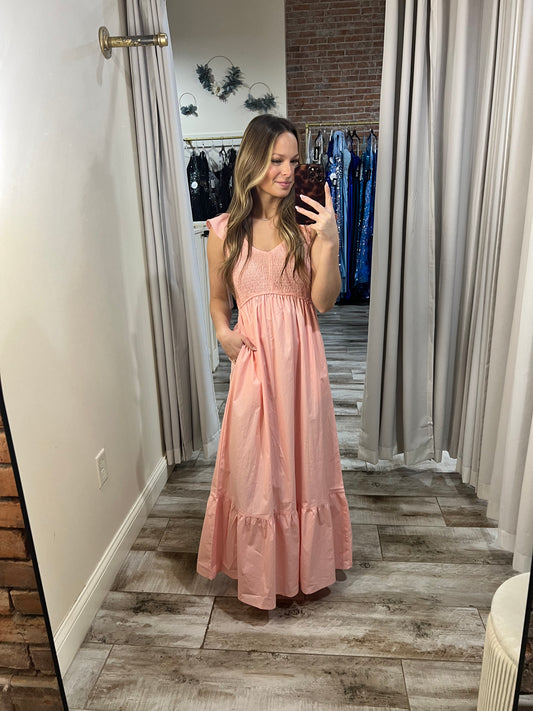 Smocked Ruffle Maxi