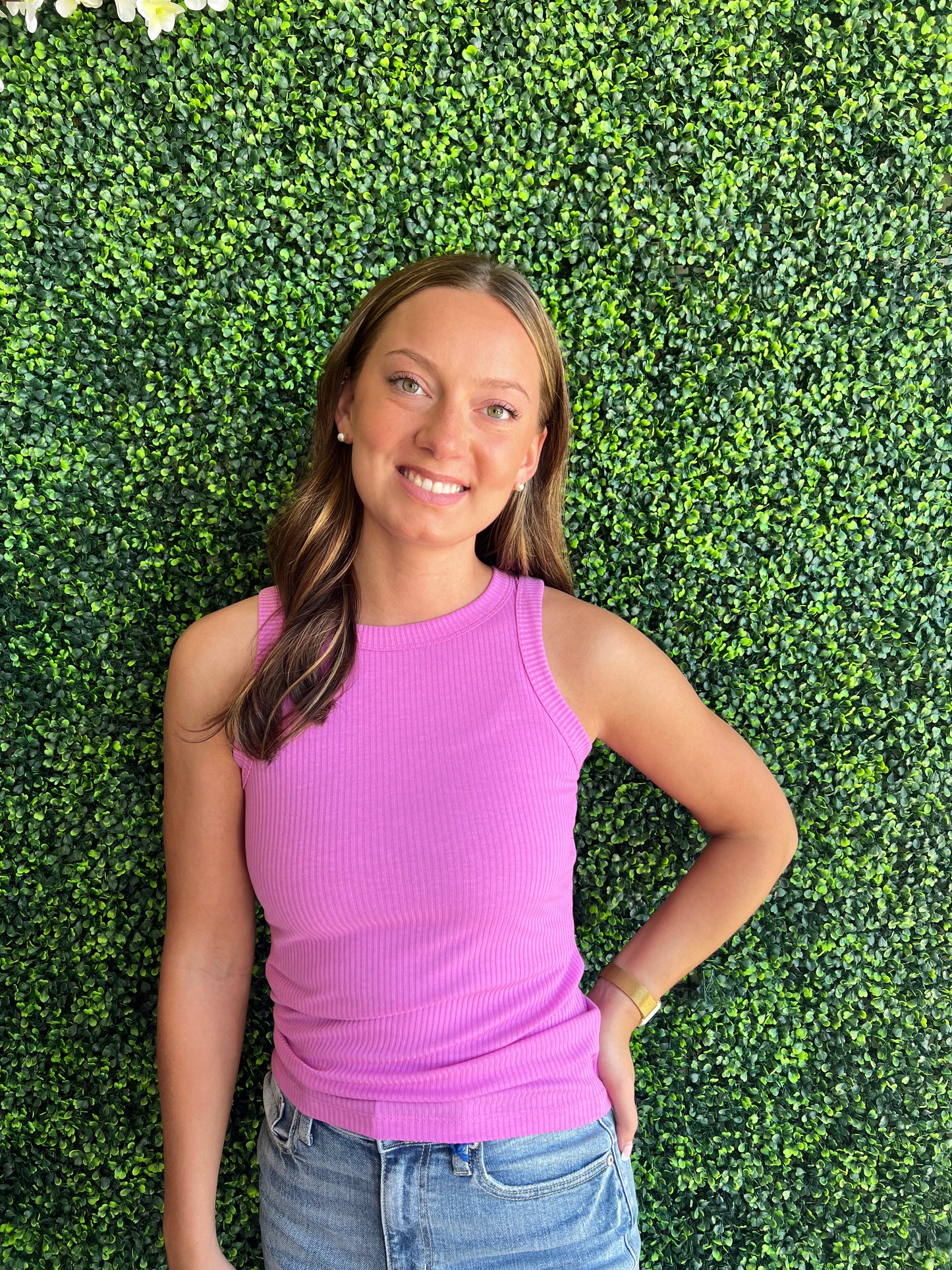 Ribbed Scoop Neck Tank