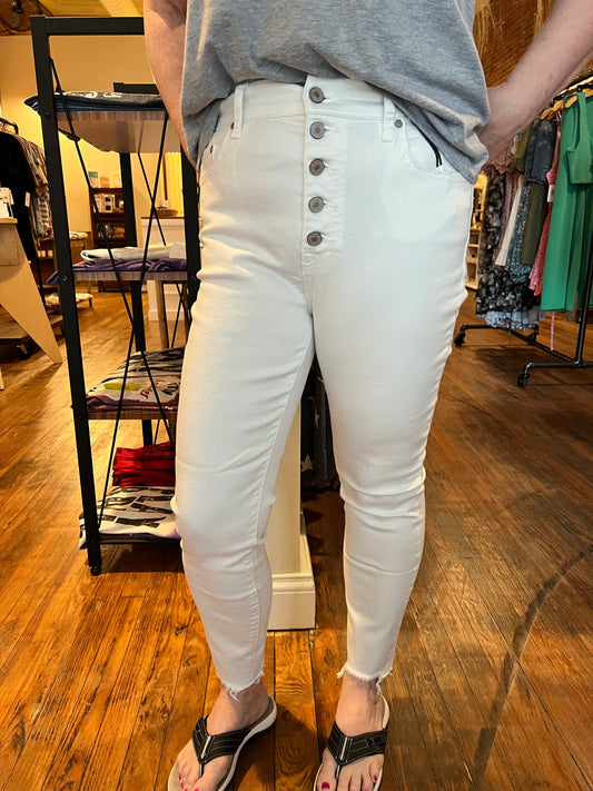 Zenana Skinny White Denim