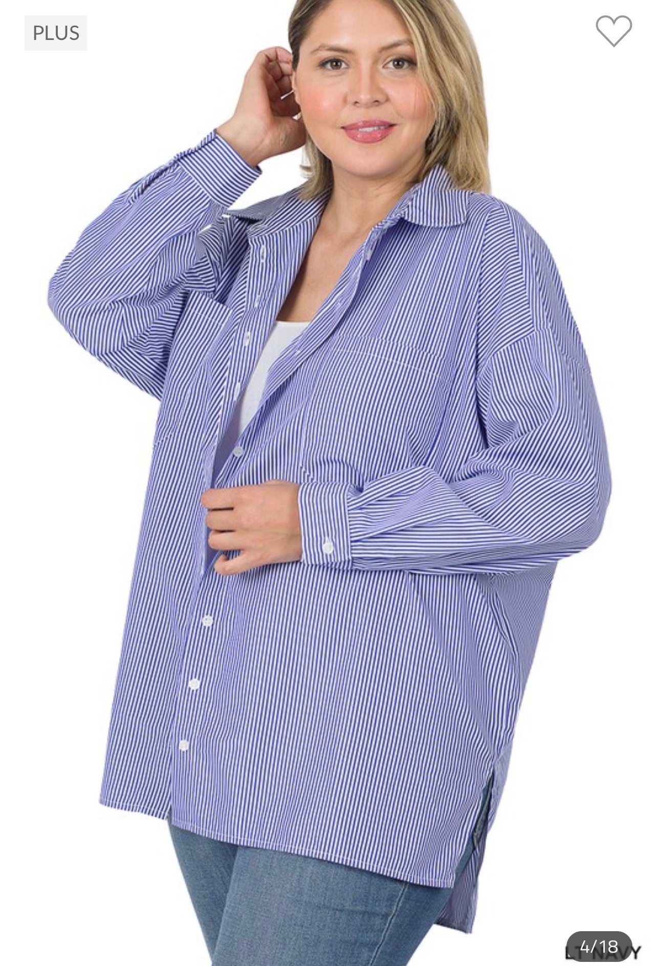 Oversized Stripe Button Blouse