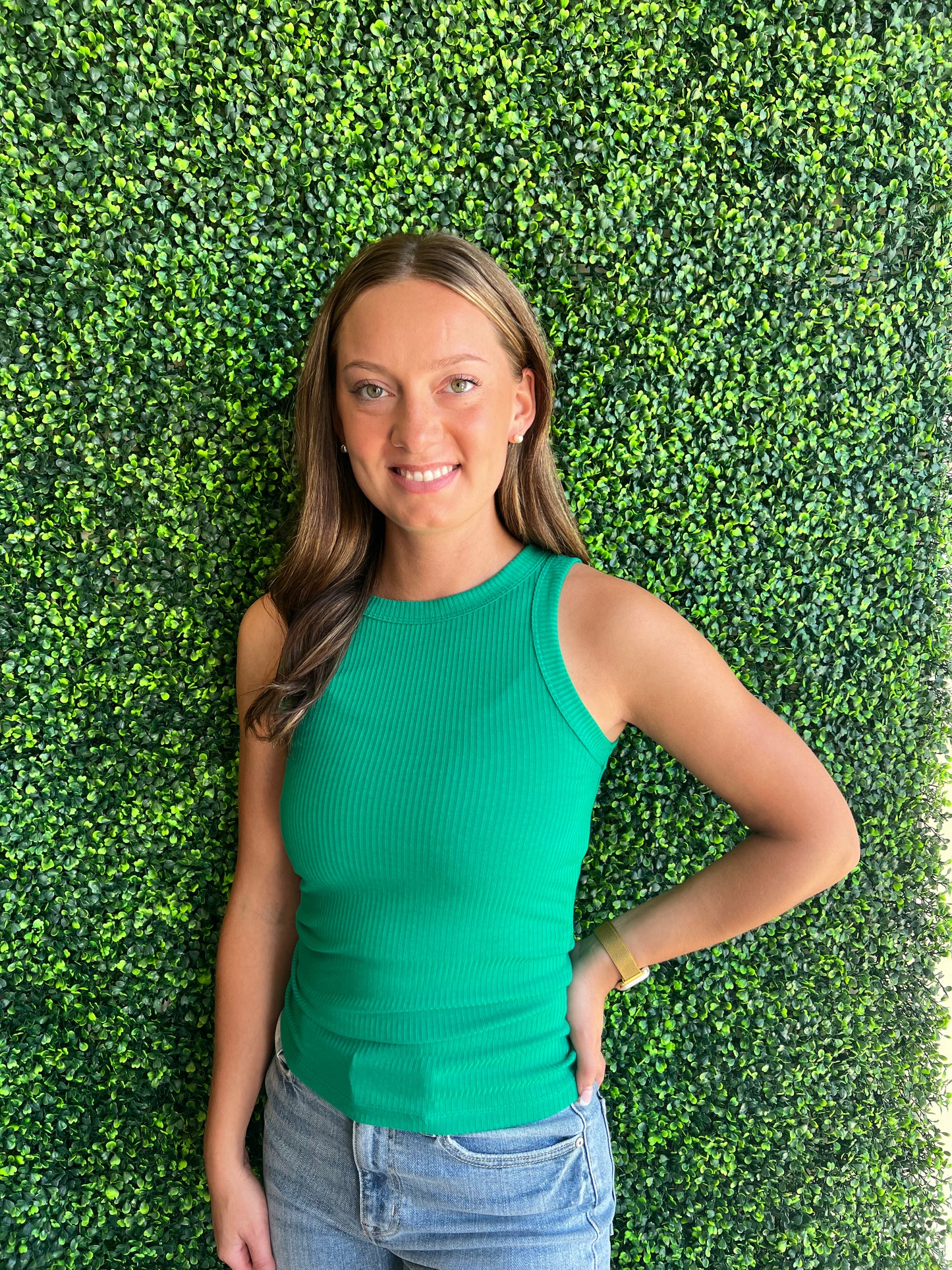 Ribbed Scoop Neck Tank