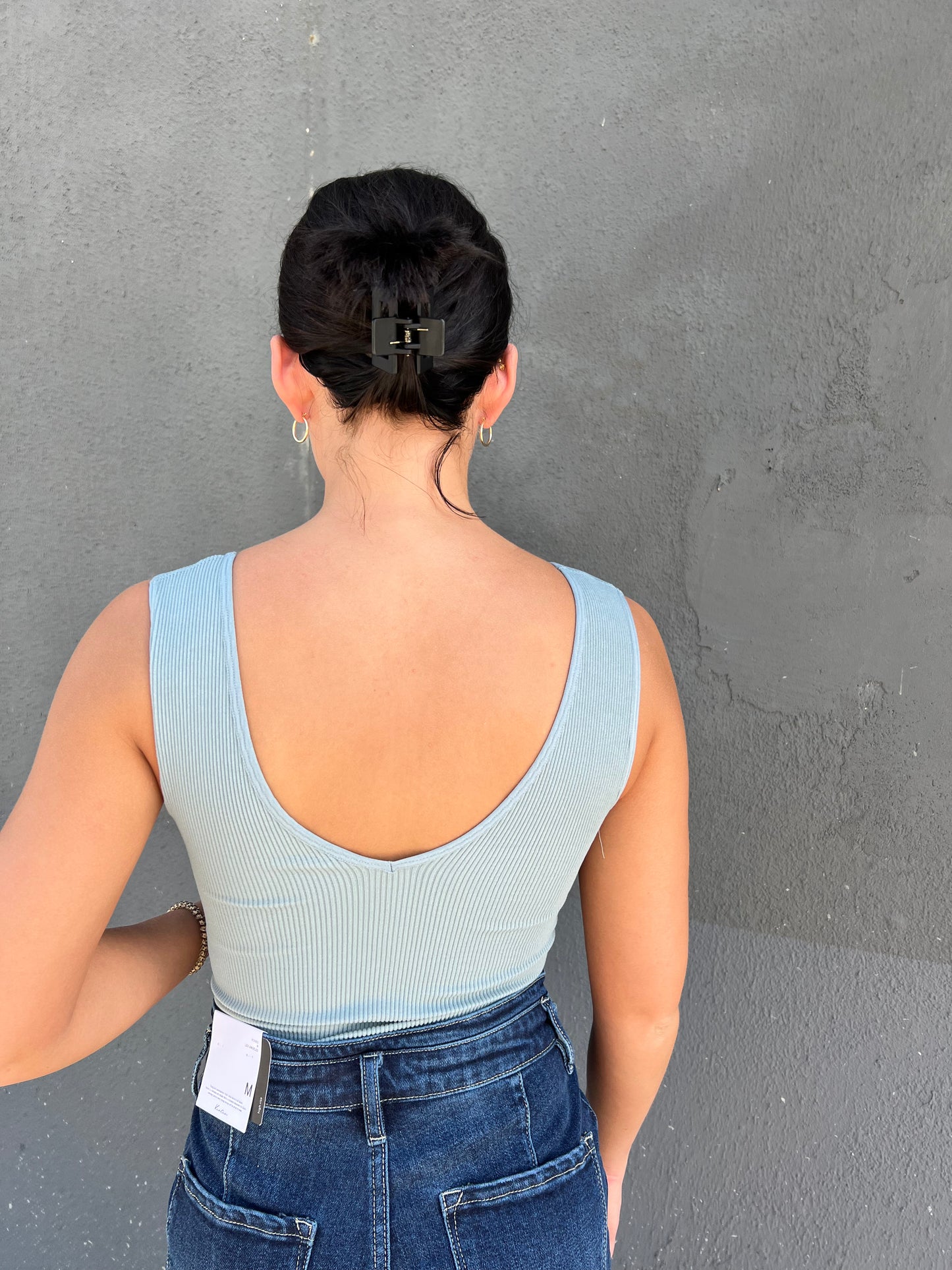 Ribbed Plunge Bodysuit