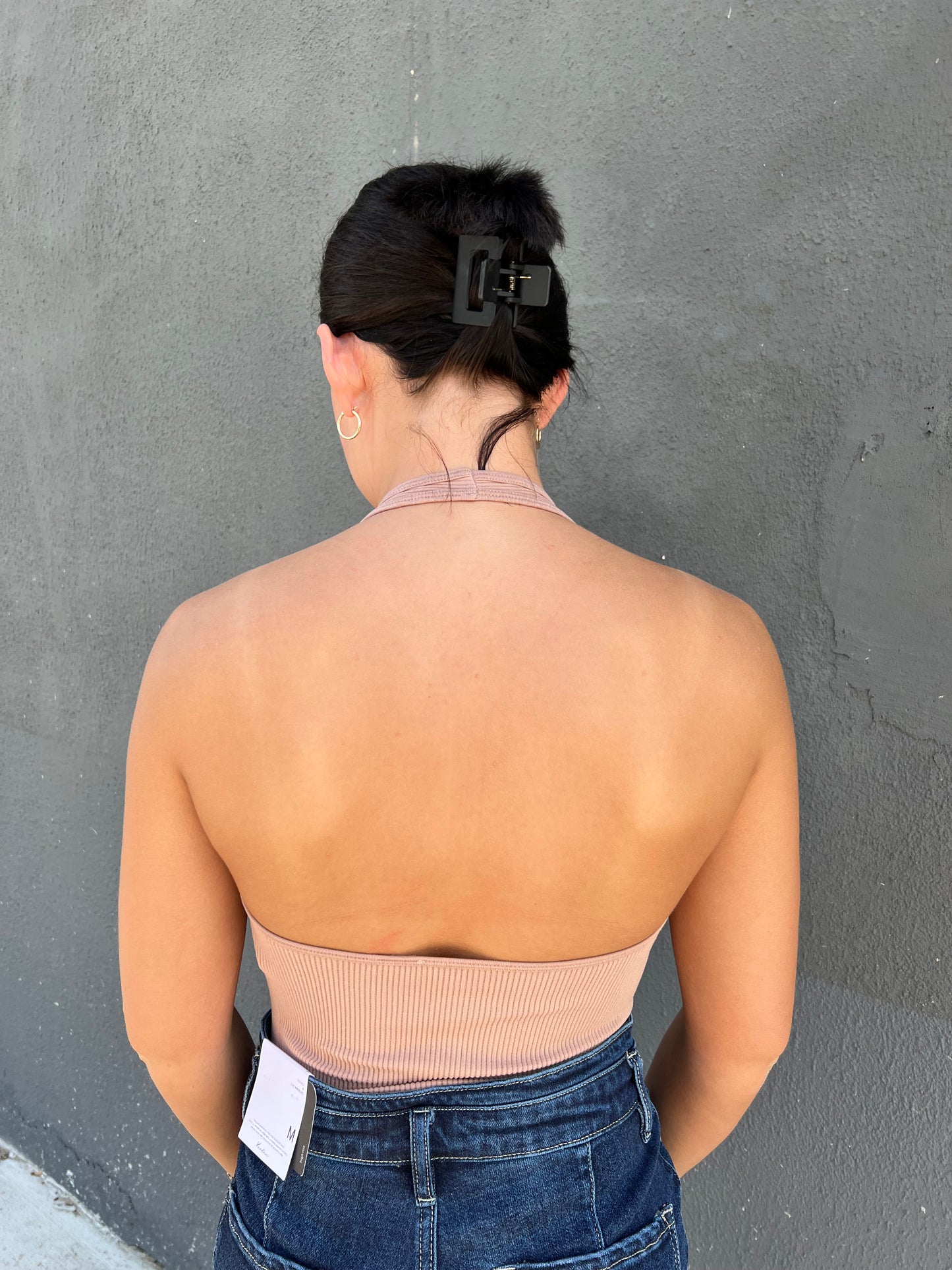 Ribbed Halter Bodysuit