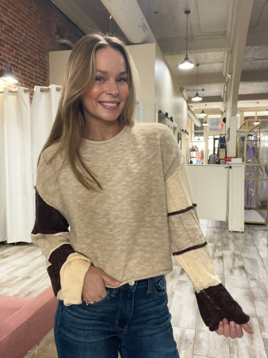 Sleeve Colorblock Top