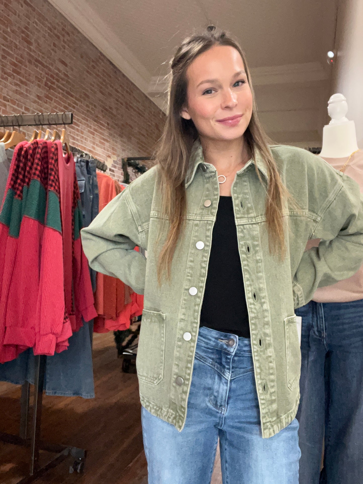 Washed Button Down Jacket