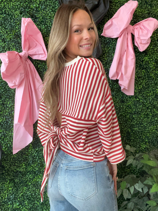 Striped bowknot shirt
