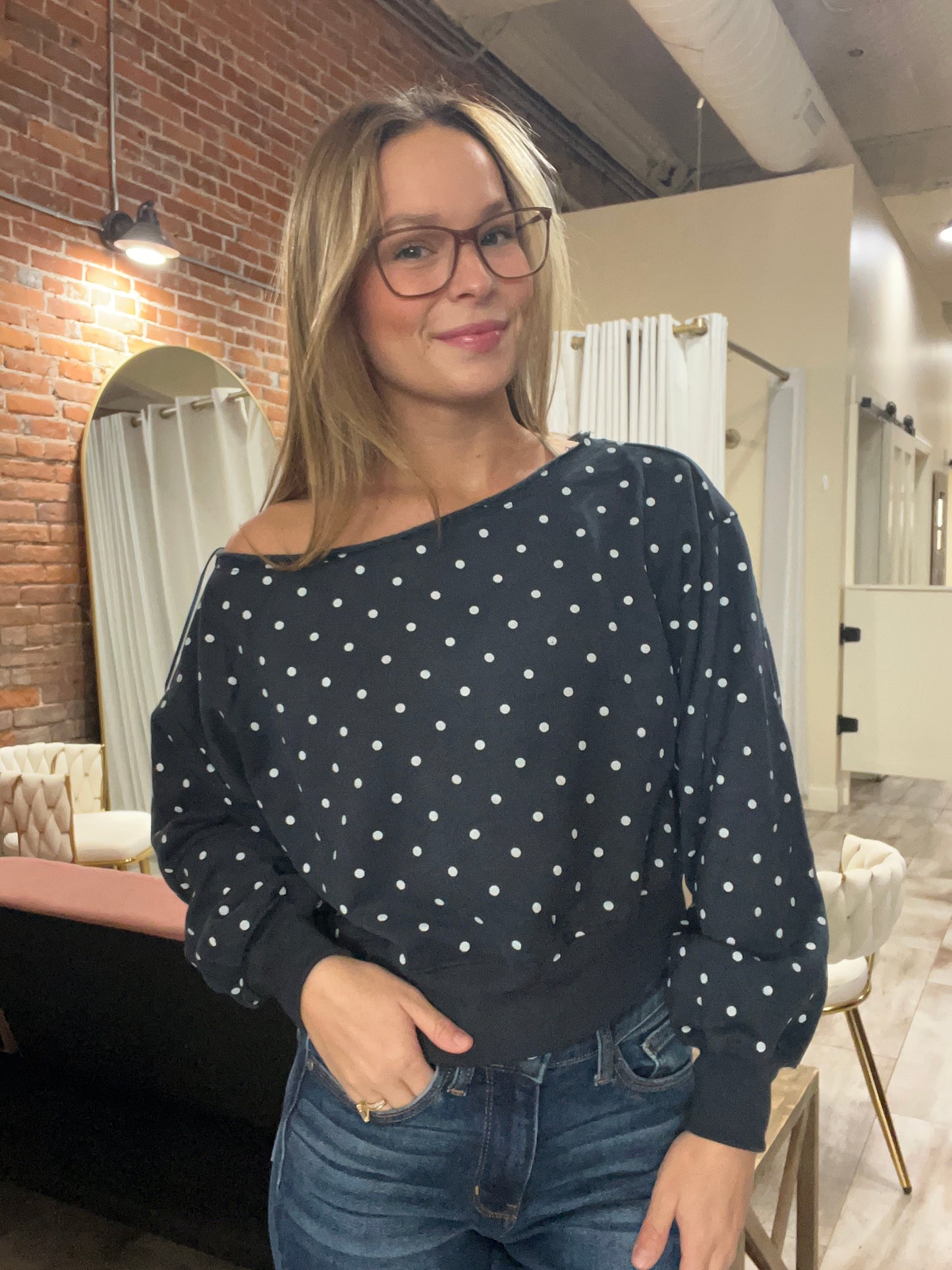 Polka Dot Crewneck
