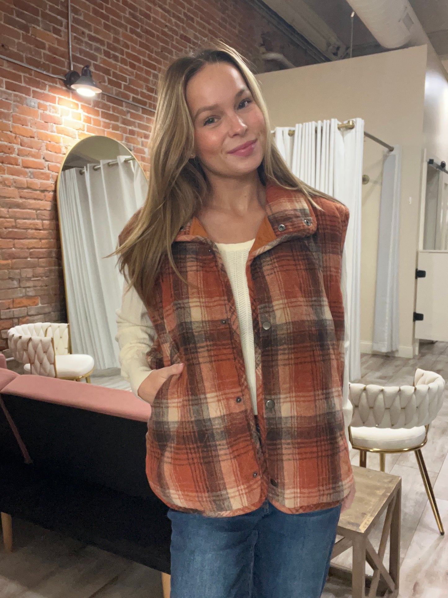 Plaid Quilted Vest