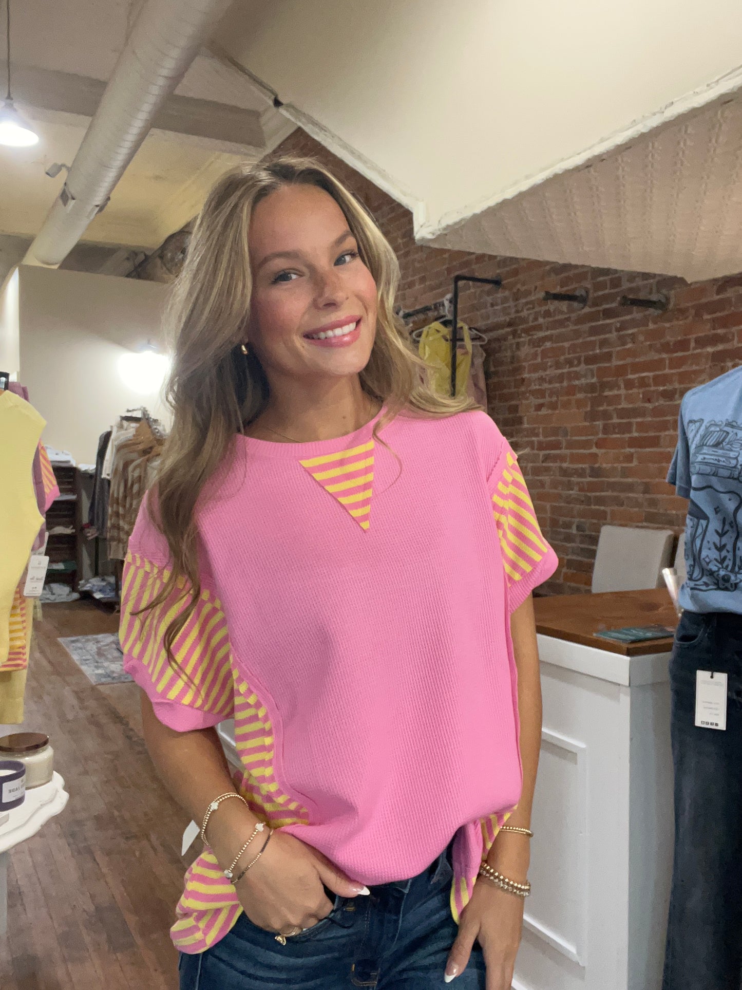 Loose stripe top
