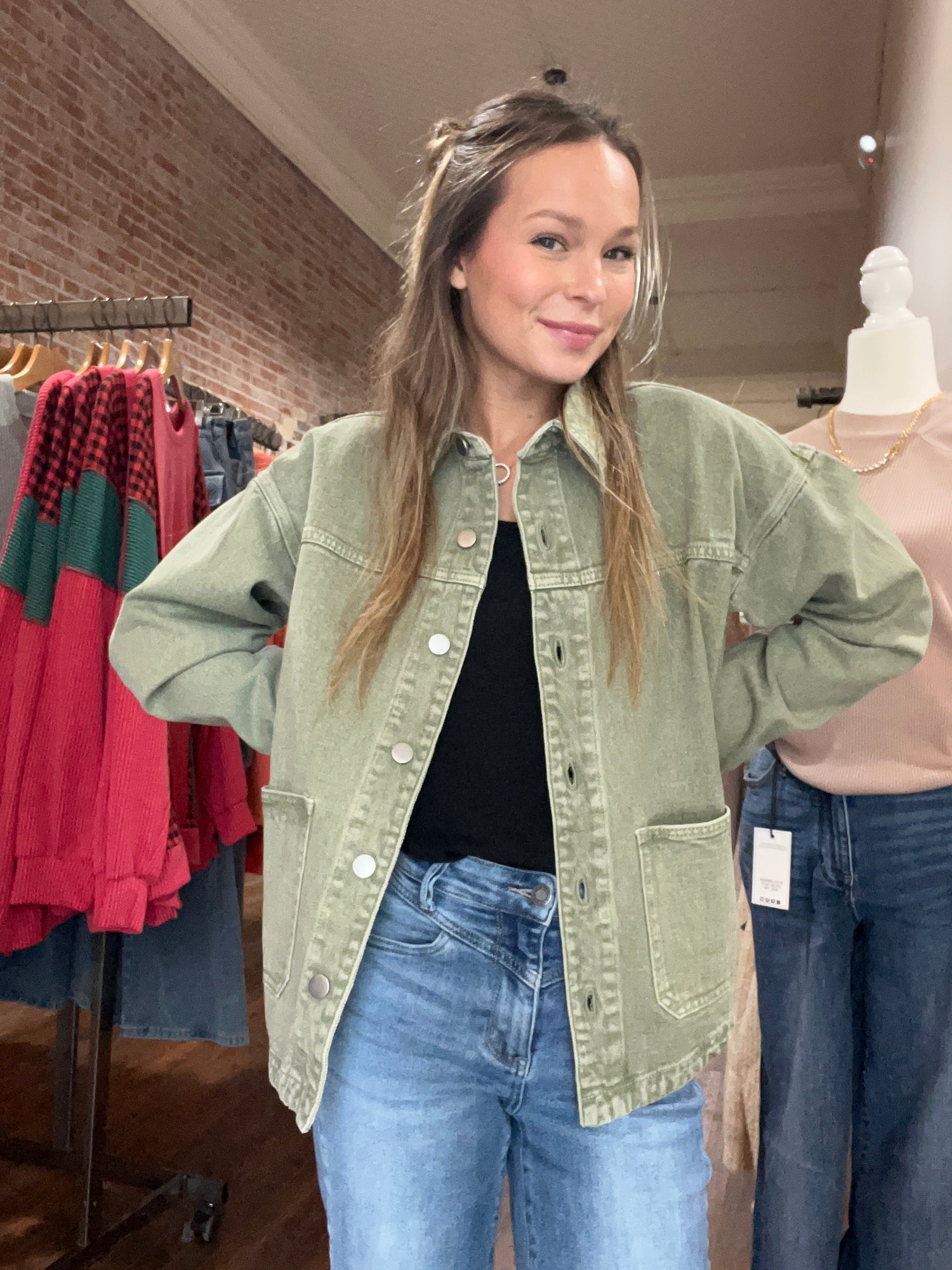 Washed Button Down Jacket