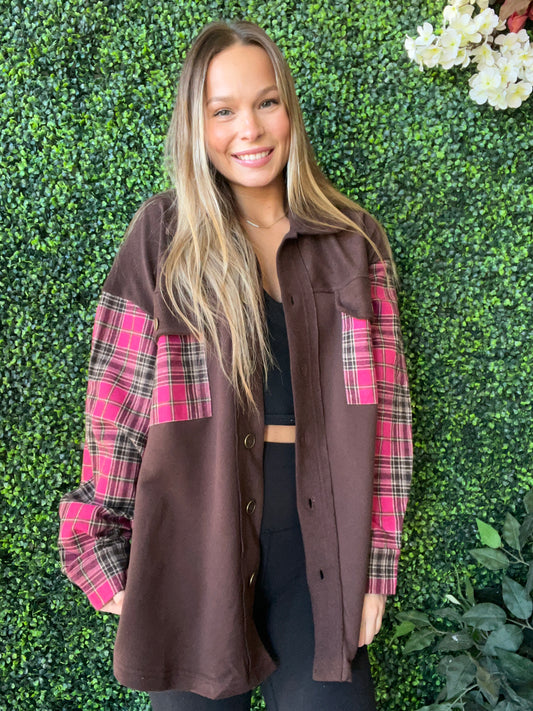 Plaid Contrast Jacket