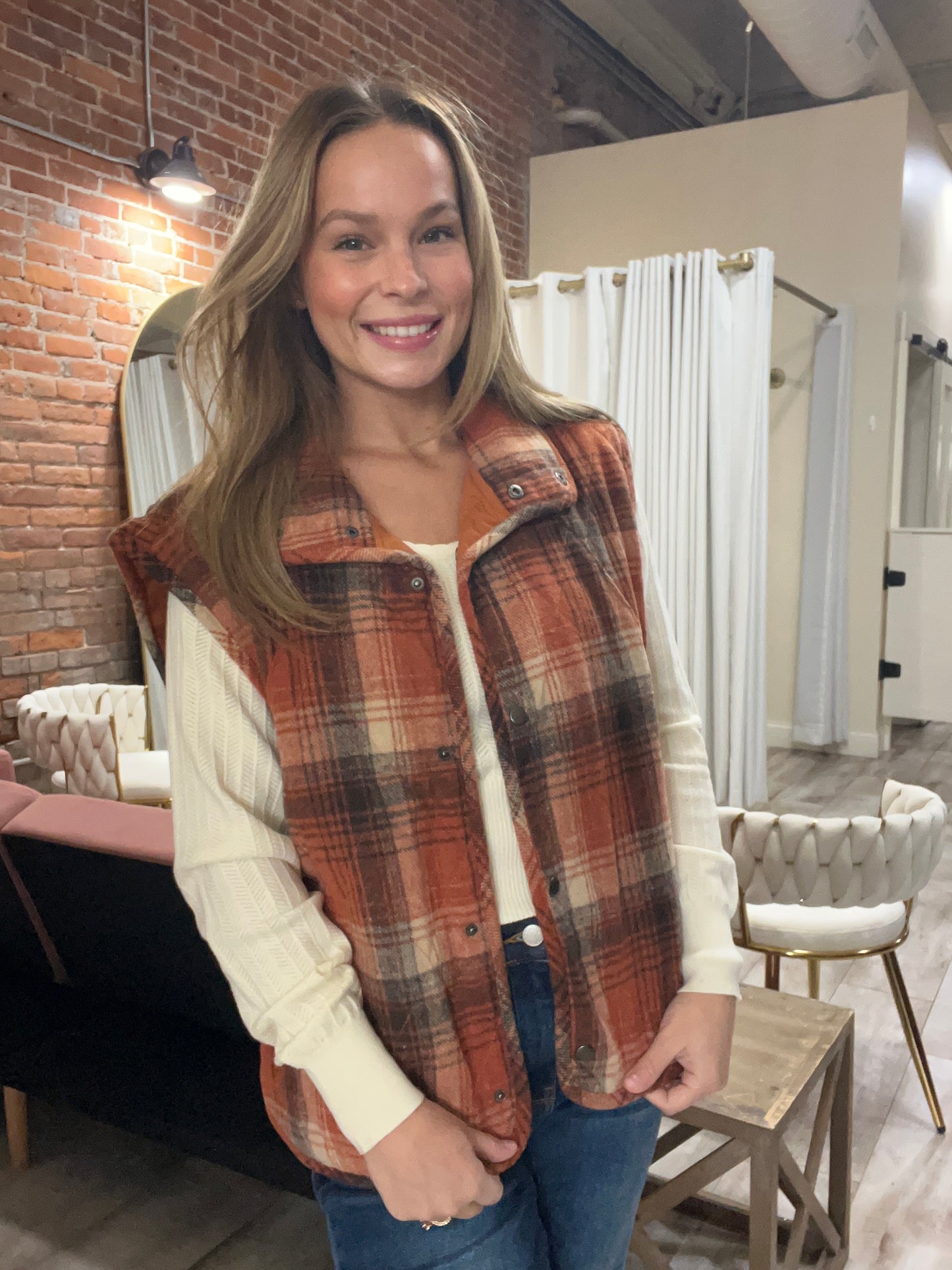 Plaid Quilted Vest
