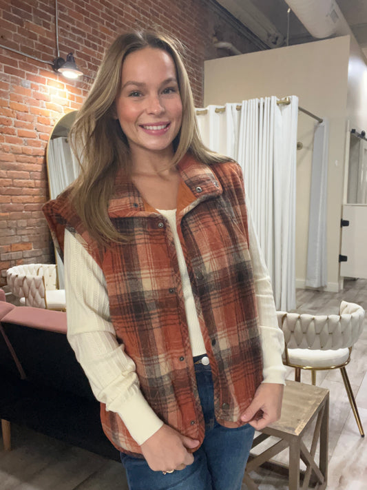 Plaid Quilted Vest