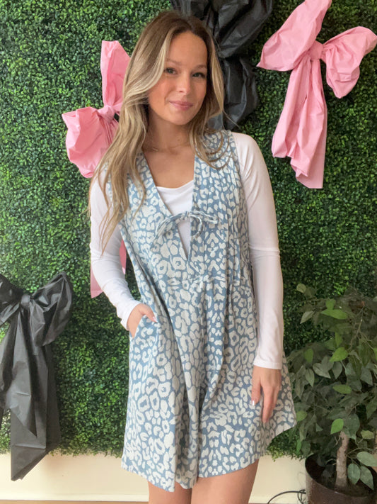 Leopard Denim Romper