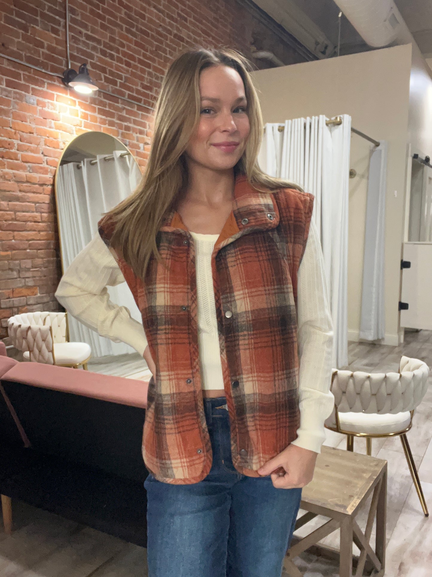 Plaid Quilted Vest