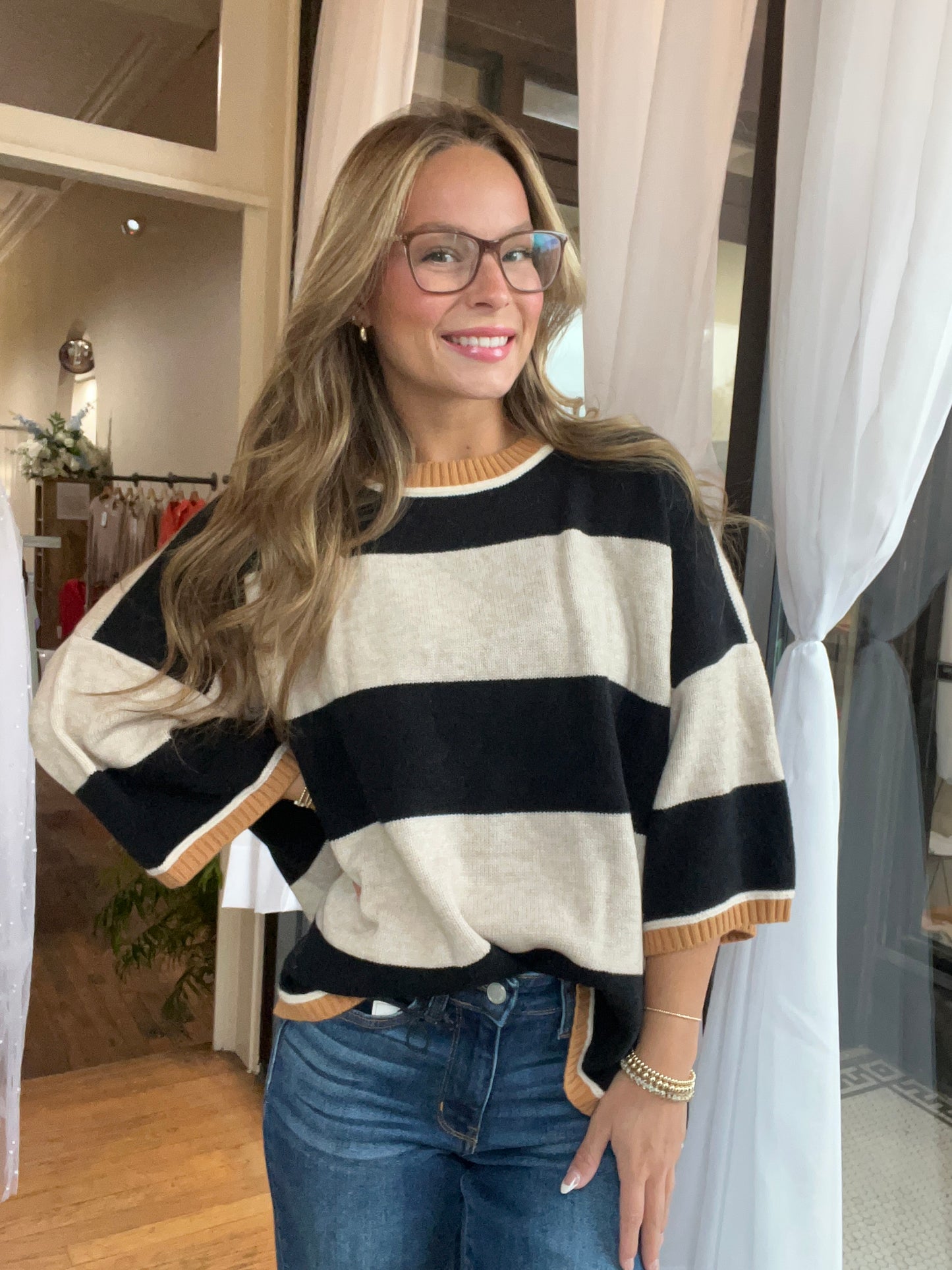 Loose fit drop shoulder top