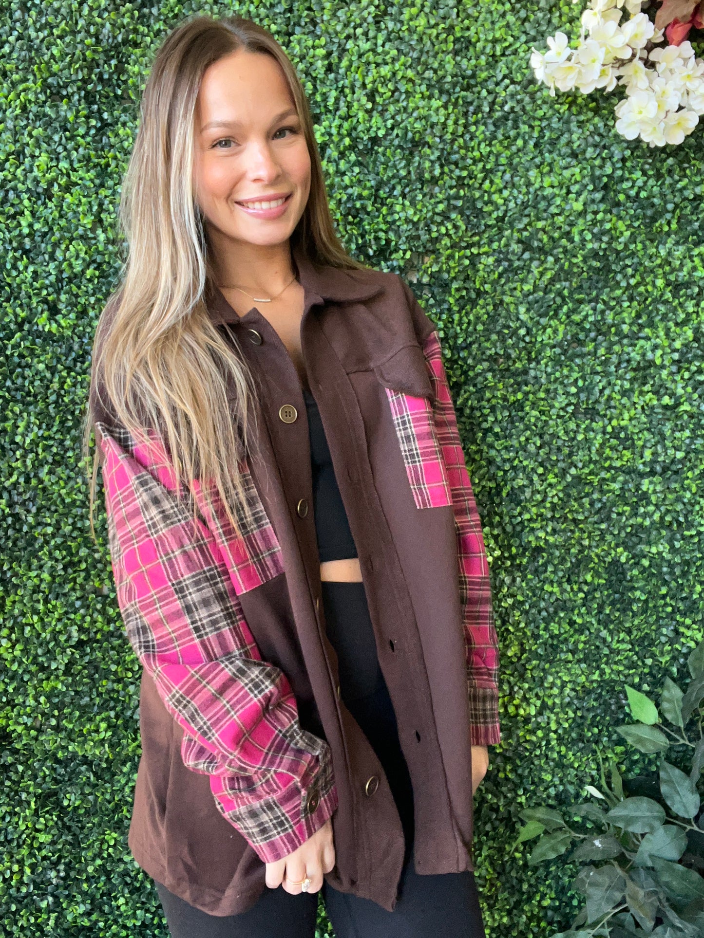 Plaid Contrast Jacket