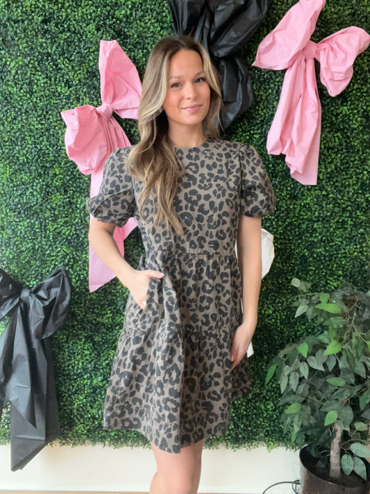 Leopard Denim Dress